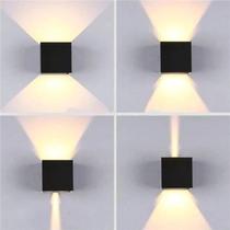 Arandela 2 Fachos Preta Led 10W 3000K Bivolt