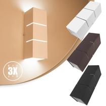 Arandela 2 Focos C/ Frisos E Fachos 30cm Externa E Interna Kit 03 unidades Branca