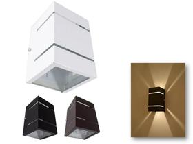 Arandela 2 Focos E Frisos Externa Parede Branca C/ Lampada 5w 3000k Branco Quente