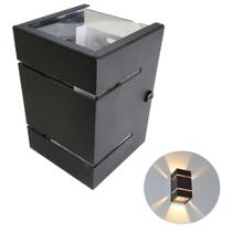 Arandela 2 Focos E Frisos Externa Parede Branca com Lâmpada 5w 3000k Branco Quente Luminária para Area Externa Jardim Varanda Parede Muro