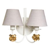 Arandela 2 Lâmpadas Flores Douradas Quarto Bebê Infantil Menina Menino Arandela 2 Lâmpadas Flores Douradas Quarto Bebê Infantil Menina Menino