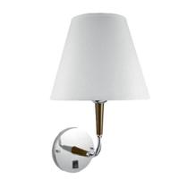 Arandela Abajur Branca Braço Com Madeira Cabeceira Ac570