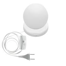Arandela Abajur Globo Branco Fosco Interruptor Tomada Branco