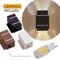 Arandela Ar1512 C/ Base Interno Externo Aluminio + Lampada Led 5w