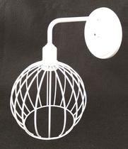 Arandela Aramado Retrô Globo Branco Arandela Aramado Retrô Globo Branco