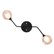 Arandela Aro Preto Jabuticaba Globo de Vidro Harmony Ambar Arandela Aro Preto Jabuticaba Globo de Vidro Harmony Ambar