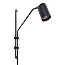 Arandela Articulada Turim Preto Texturizado e Cabo Com Interruptor