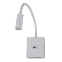 Arandela Articulável Led 3w 3000k AINE USB Bivolt Branco