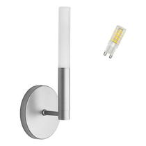Arandela Banheiro Tubo Acrilico Difusor Prata + Lâmpada G9 Arandela Banheiro Tubo Acrilico Difusor Prata + Lâmpada G9