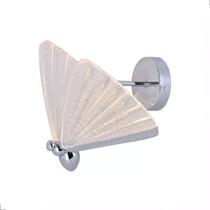 Arandela Borboleta Cromada 20cm Led 6W 3000K Bivolt Arandela Borboleta Cromada 20cm Led 6W 3000K Bivolt