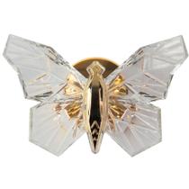Arandela Borboleta led cristal+metal dourado 3K 4K 6K bivolt