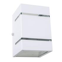 Arandela Branca + LED 5W 3000K Bivolt luminária Externa Parede Muro 2 Focos Frisos Fachos St327