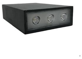 Arandela Branco 3k De Led Interna Quadrada 2 Fachos Aaatop - Preto/Branco-quente 3000K - 110V/220V