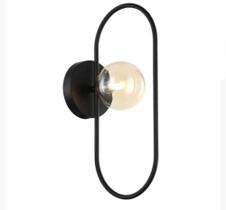 Arandela Cadre Preta com vidro champanhe 1G9 Bivolt código AR1332PT - Studioluce