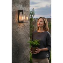 Arandela Colonial Alumínio Retro E27 20cm Preto Bivolt