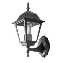 Arandela Colonial Clássica 4 Vidros em Alumínio Preto