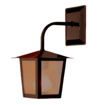 Arandela Colonial Marrom Em Aco C/Vidro Transparente 1 Lampada(s) E27