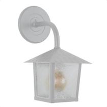 Arandela Colonial Nina Quadrada Vidro Pontilhado E27 Bivolt Branco