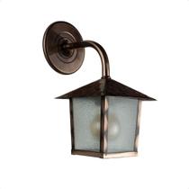 Arandela Colonial Nina Quadrada Vidro Pontilhado E27 Bivolt Cobre Arandela Colonial Nina Quadrada Vidro Pontilhado E27 Bivolt Cobre