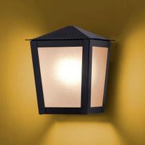 Arandela Colonial Quadrada Preta Ideal