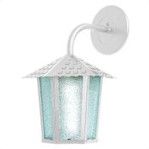 Arandela Colonial Sextavada Vidro Pontilhado E27 Bivolt Branco