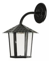 Arandela Colonial Sextavado Vidro Blumenau Preto
