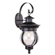 Arandela Colonial Vidro Pontilhado Preto e Dourado 40cm 1E27