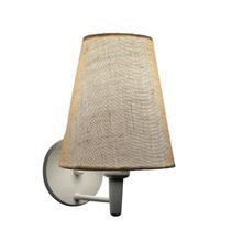 Arandela Cone Md-2007 Base Branco Cúpula em Tecido 20/08x18cm Rustico Bege - Bivolt Arandela Cone Md-2007 Base Branco Cúpula em Tecido 20/08x18cm Rustico Bege - Bivolt