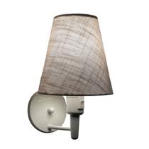 Arandela Cone Md-2013 Branco C/ Inter Liga e Desl Cúpula em Tecido Cinza - Bivolt