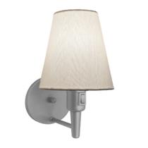 Arandela Cone Md-2013 Cinza C/ Inter Liga e Desl Cúpula em Tecido Branco - Bivolt