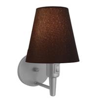 Arandela Cone Md-2013 Cinza C/ Inter Liga e Desl Cúpula em Tecido Café - Bivolt