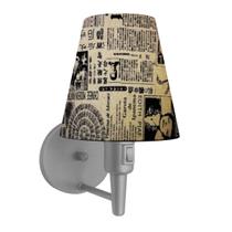 Arandela Cone Md-2013 Cinza C/ Inter Liga e Desl Cúpula em Tecido Ny-Jornal - Bivolt