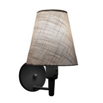 Arandela Cone Md-2013 Preto C/ Inter Liga e Desl Cúpula em Tecido Cinza - Bivolt