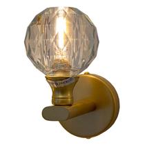 Arandela Cristal Cognac Com a Base Dourada 1 Lâmpada E14 Eletrorastro Arandela Cristal Cognac Com a Base Dourada 1 Lâmpada E14 Eletrorastro