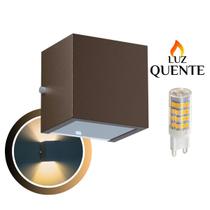 Arandela Cubo G 10X10X12cm BV G9 Com Lâmpada Interna Externa Muro Parede - 112