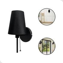 Arandela Cúpula Tecido Preto Tocheiro String E27 Vintage Arandela Cúpula Tecido Preto Tocheiro String E27 Vintage