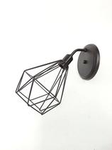Arandela Curva Industrial Retro Aramado Diamante Preto Arandela Curva Industrial Retro Aramado Diamante Preto