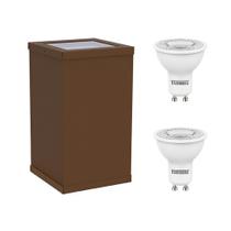 Arandela de Alumínio Taschibra Sol V0V e 2 Lâmpadas LED Dicroica 2700K, Amarela, 3 Watts, Autovolt