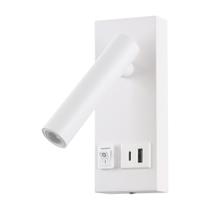 Arandela de Cabeceira Leitura USB Branco Led 2W 3000K Bivolt