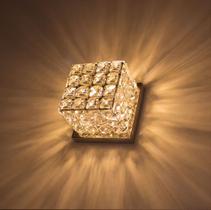 Arandela de Cristal K9 legítimo cubo quadrada + Lâmpada LED G9 5w 3000K st4559