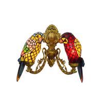 Arandela de parede Aeyee Tiffany Style Vintage Parrot Design 2 Lights Arandela de parede Aeyee Tiffany Style Vintage Parrot Design 2 Lights
