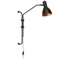 Arandela de parede braço flexível Cod.4007 Preto fosco com dourado fosco1E27 TKS iluminação Arandela de parede braço flexível Cod.4007 Preto fosco com dourado fosco1E27 TKS iluminação