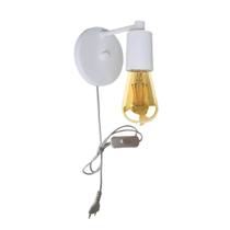 Arandela de Parede Cabeceira Cama Quarto Branca + Lâmpada Arandela de Parede Cabeceira Cama Quarto Branca + Lâmpada