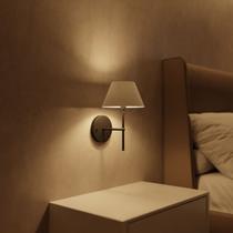 Arandela de Parede Clássica Com Interruptor com Lâmpada branco Quente e Cúpula Ref 16 Para Decorativa Casa e Sala, corredor, Quarto