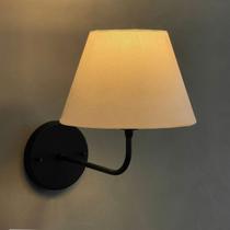 Arandela de Parede Clássico Curvado Preto alumínio Com Cúpula Branco Decoração Casa Sala Quarto Cabeceira de cama, lavabo