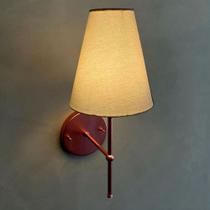 Arandela De Parede Clássico Rose Gold de Alumínio com Cúpula Bege Ref 05 Arandela De Parede Clássico Rose Gold de Alumínio com Cúpula Bege Ref 05