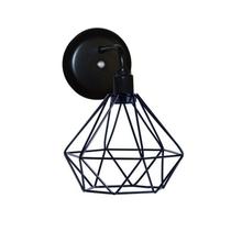 Arandela de Parede Com Aramado Retrô Modelo Diamante Preto Bivolt 110v/220v Ideal filamento LED