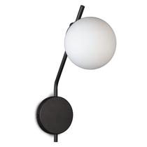 Arandela de Parede com globo Jotta Preta - Vidro Branco