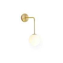 Arandela De Parede Curvada Globo Bola Jabuticaba Ø12cm Dourado Bivolt Moderno