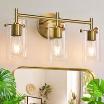 Arandela de parede de vaidade de latão interna de 3 luzes com luz de banheiro Arandela de parede de vaidade de latão interna de 3 luzes com luz de banheiro
